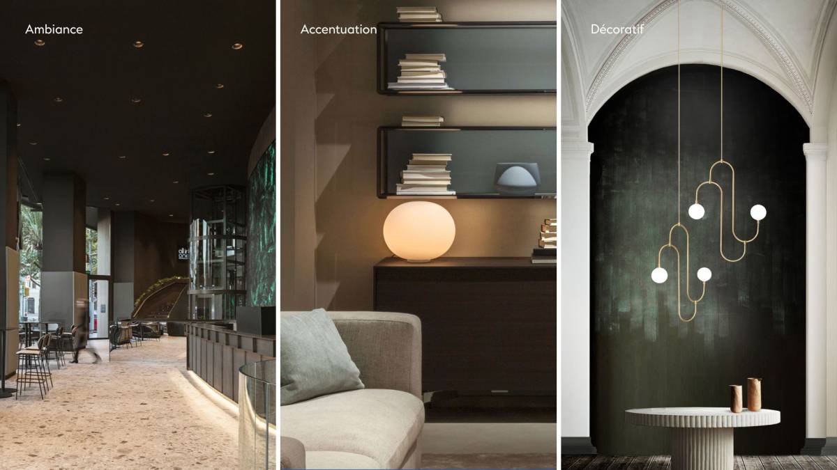 L'éclairage d'ambiance, d'accentuation et décoratif