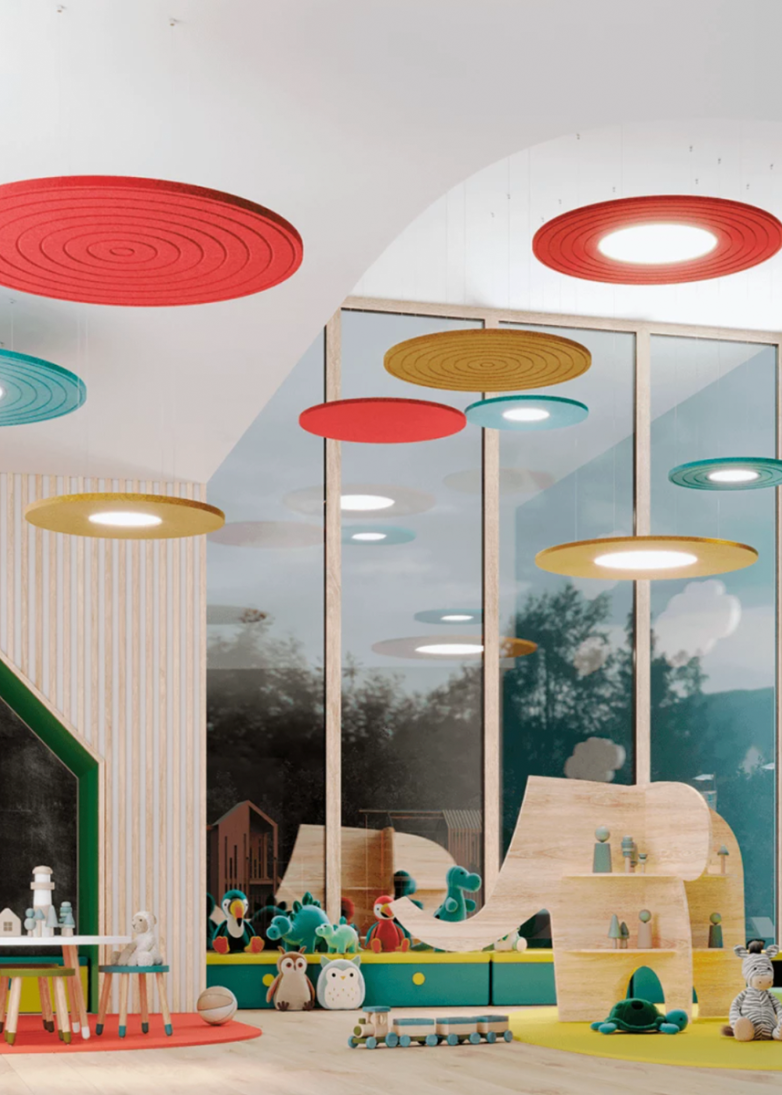 Clarma acoustic lighting for nurseries