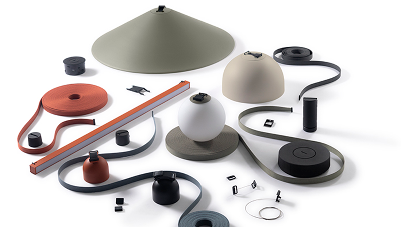 Une sangle sur laquelle vous pouvez placer divers formes de luminaires